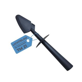 Lichtblau Spatel  mit Sicherheitskragen für Thermomix TM21 I Teigschaber Ersatzteil für Vorwerk Küchenmaschine I Spachtel lebensmittelecht aus Kunststoff Farbe dunkelgrau