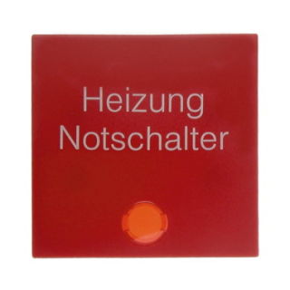 Wippe mit roter Linse und Aufdruck "Heizung Notschalter" Berker S.1/B.3/B.7 rot, matt 16211902