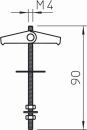 50 x Federklappdübel  M4x95mm Stahl galvanisch...